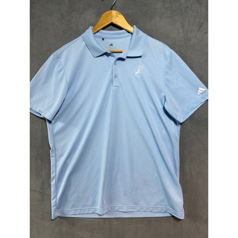 Adidas Golf Polo Shirt Scotty Cameron Mens Large Short Sleeve Blue Regular Fit